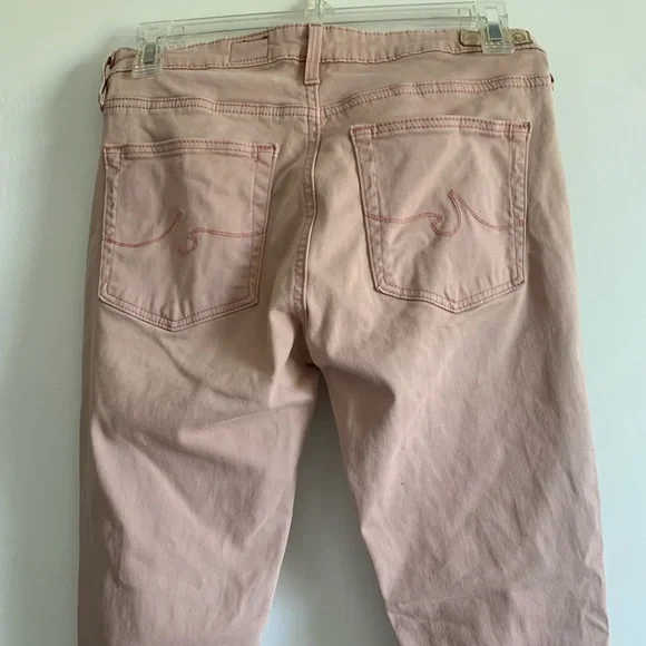 AG Adriano Goldschmied Light Pink ‘The Abbey Ankle’ Mid Rise Super Skinny Jeans - Picture 4 of 6